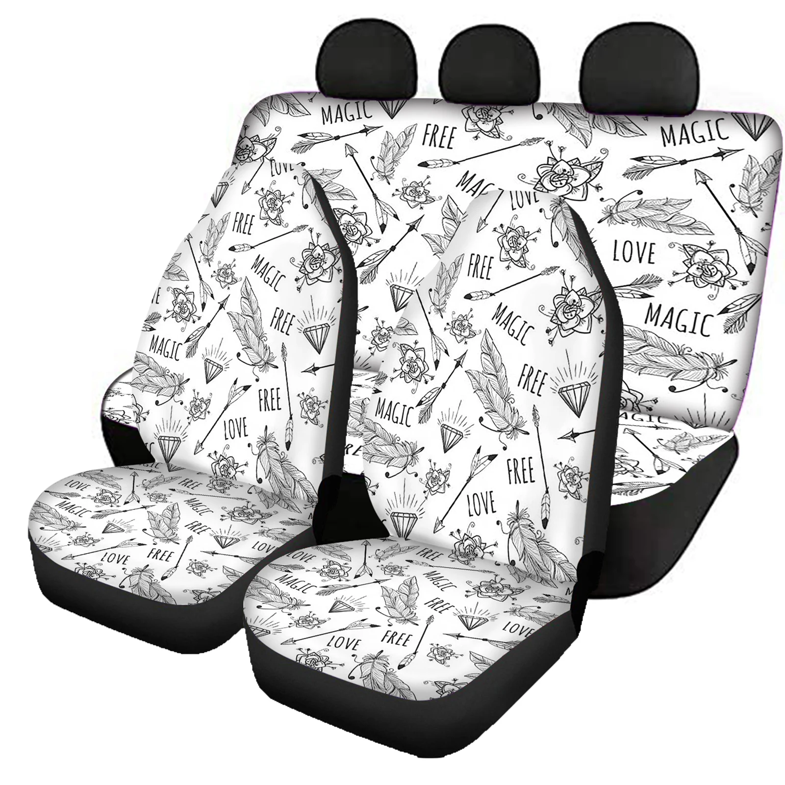 Car Seat Cover Set AutismTribal Design Pattern Vehicle Supplies Brand Design Auto Accessories Fit for SUV Truck Vans New Fashion