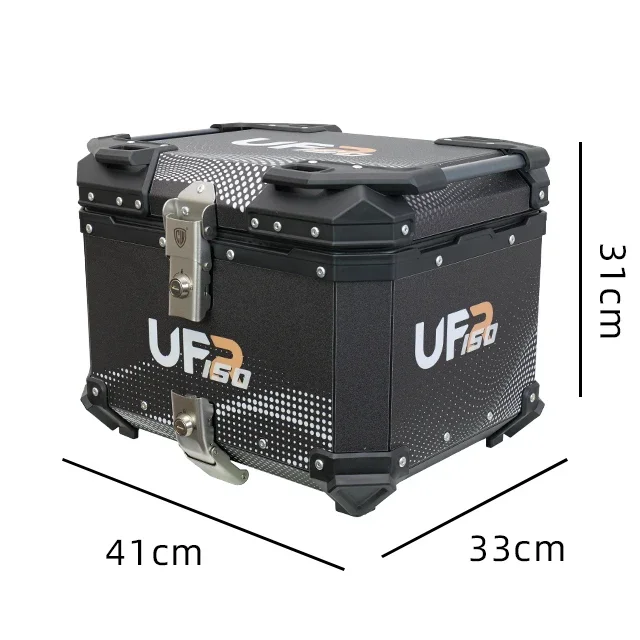 Caja trasera de aluminio para motocicleta de 45L, caja superior de entrega, pegatina de moda, accesorios para motocicleta, caja trasera