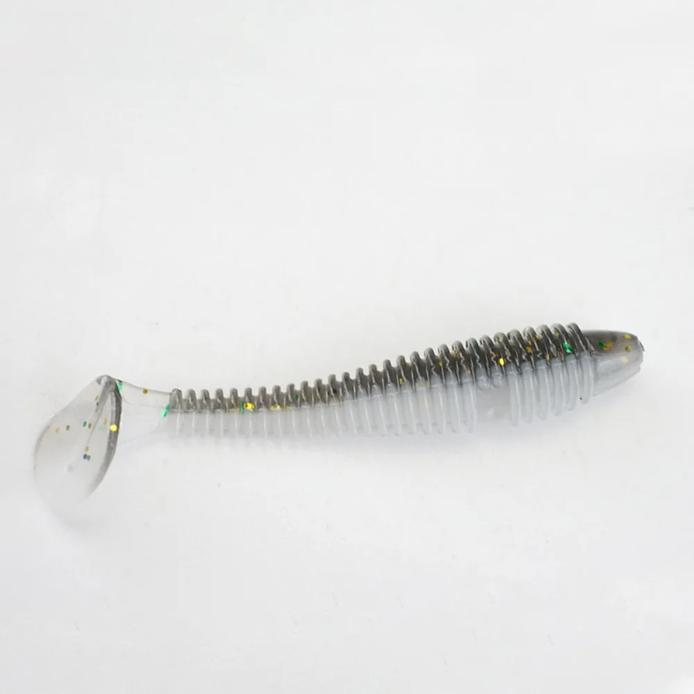 20PCS Soft Micro Soft Fishing Lures 5.5cm Worm Shape Artificial Bait T-tail Design Fishing Tackle Pike Fishing
