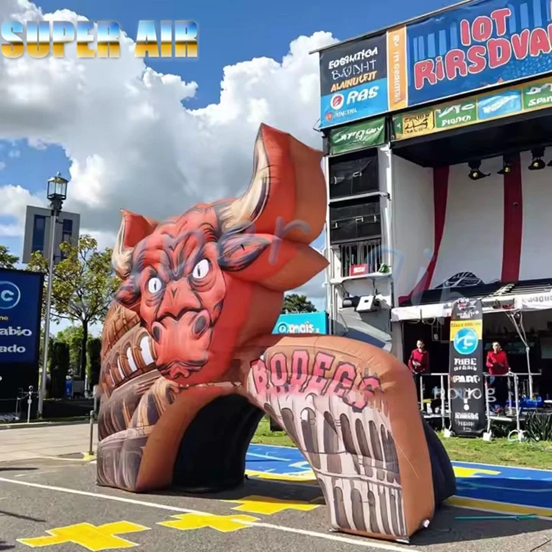 Maßgeschneidertes 8 m breites riesiges aufblasbares Stierkampf-Arena-Zelt für den Außenbereich zur Vermietung