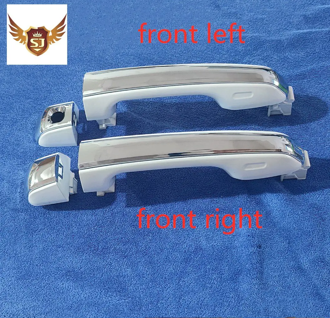 Exterior Door Handle for LEXUS GX460 2010-2023 Left and Right Front and Rear, Pearl White and White Chrome Smooth