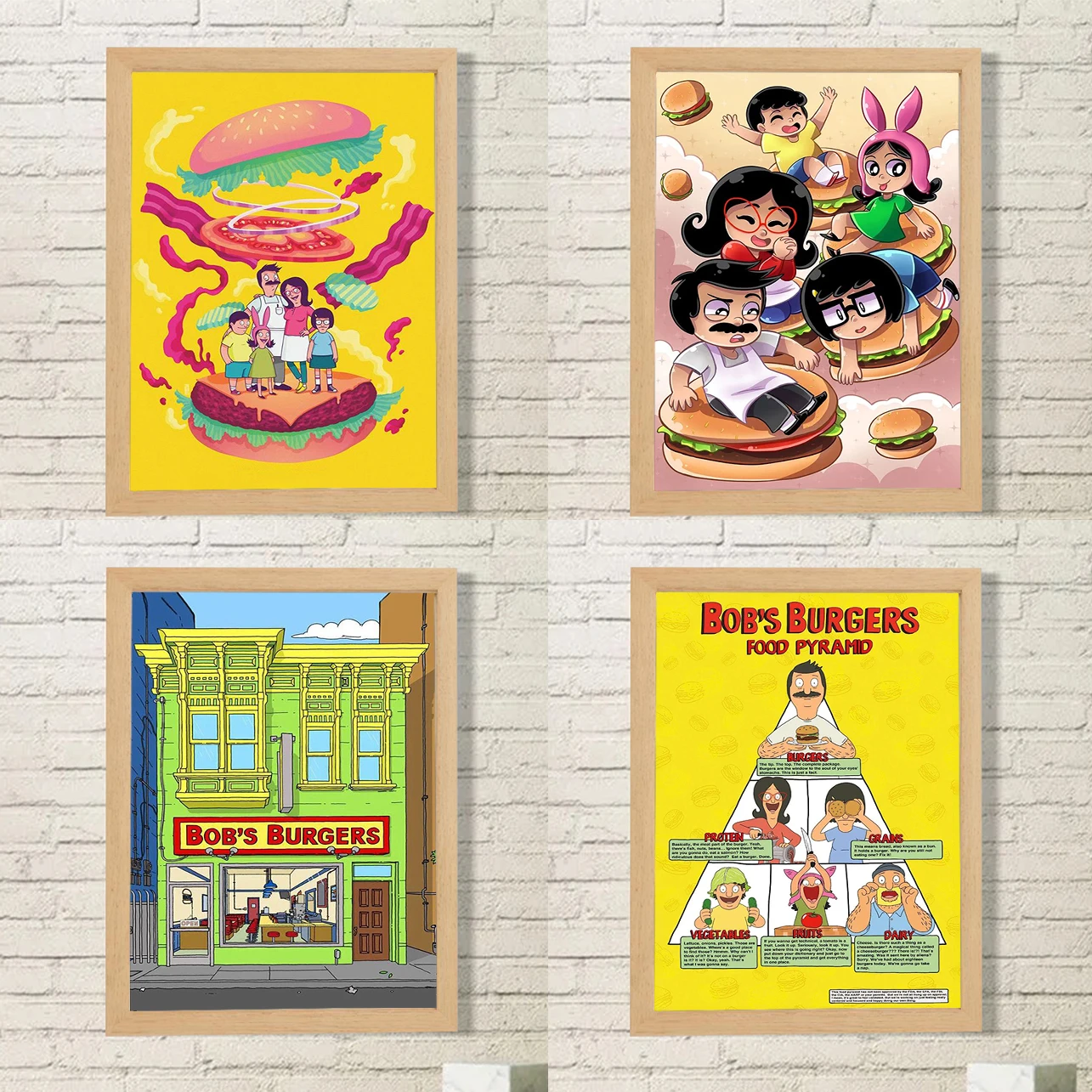 B-Bobs B-Burgers Cartoon Canvas Posters for Wall Decor Anime Home Decorations Decorative Painting Children's Room Decoration