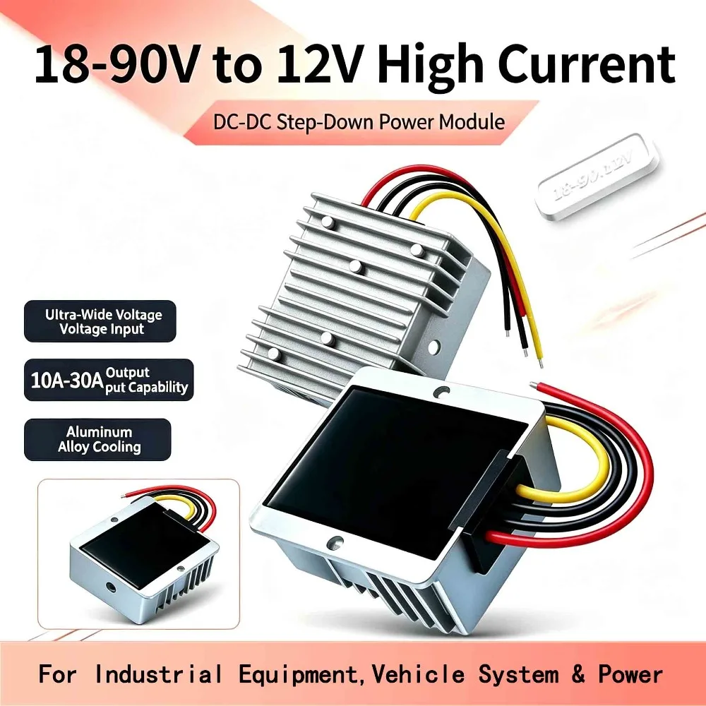 Step Down Buck Power Supply Module DC DC Converter36V48V/60V/72V/80V/85V) to 12V 12V Voltage Regulator Waterproof CE ROSH