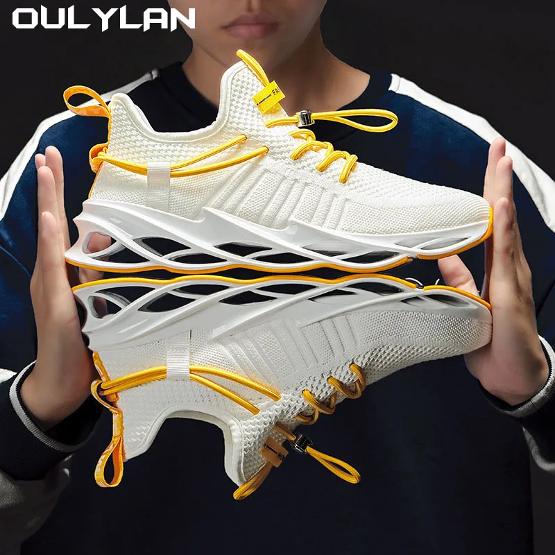 Oulylan Lightweight Men's Running Shoes Outdoor Breathable Men Sports Shoes Anti-slip Male Sneakers Fashion Tennis 2024