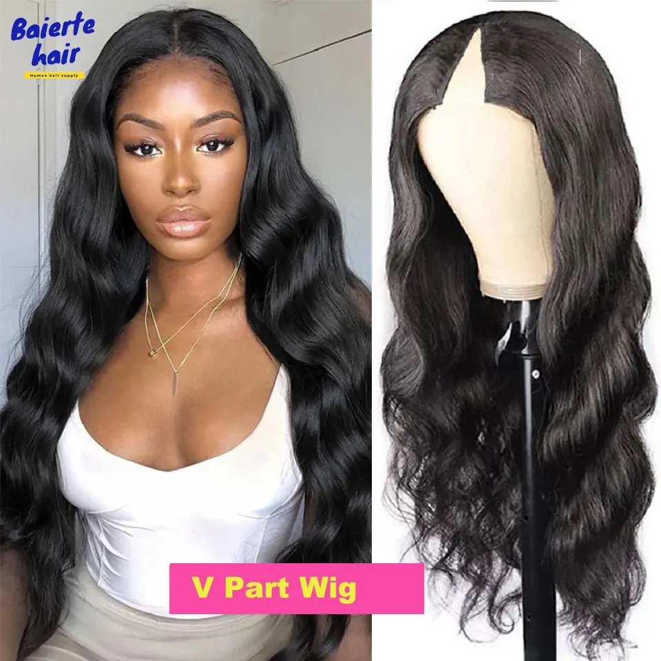 U V Part Wig Human Hair Body Wave Human Hair Wigs for Women Brazilian No Leave Out No Glue Virgin U Part Human Hair Wave Wigs