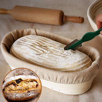 Rattan Bread Proofing Basket Bread Basket Oval Bread Fermentation Sourdough Banneton Baskets Bowl Woven Home Kitchen Gadgets