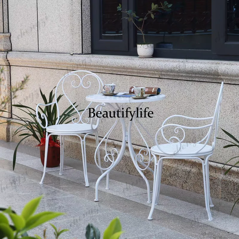 Conjuntos de Muebles de Jardín de Metal para Gazebo, Conjuntos de Muebles de Jardín Impermeables para Patio, Muebles Minimalistas para Balcón y Jardín