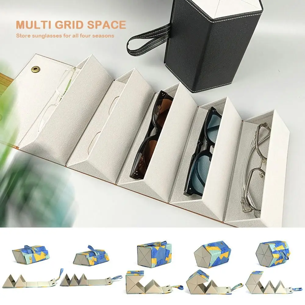 

2/3/4/5/6 Slots Eyeglasses Storage Case Hard Shell Compact Design Glasses Organizer Folding Multi-slot Eyeglasses Holder Display