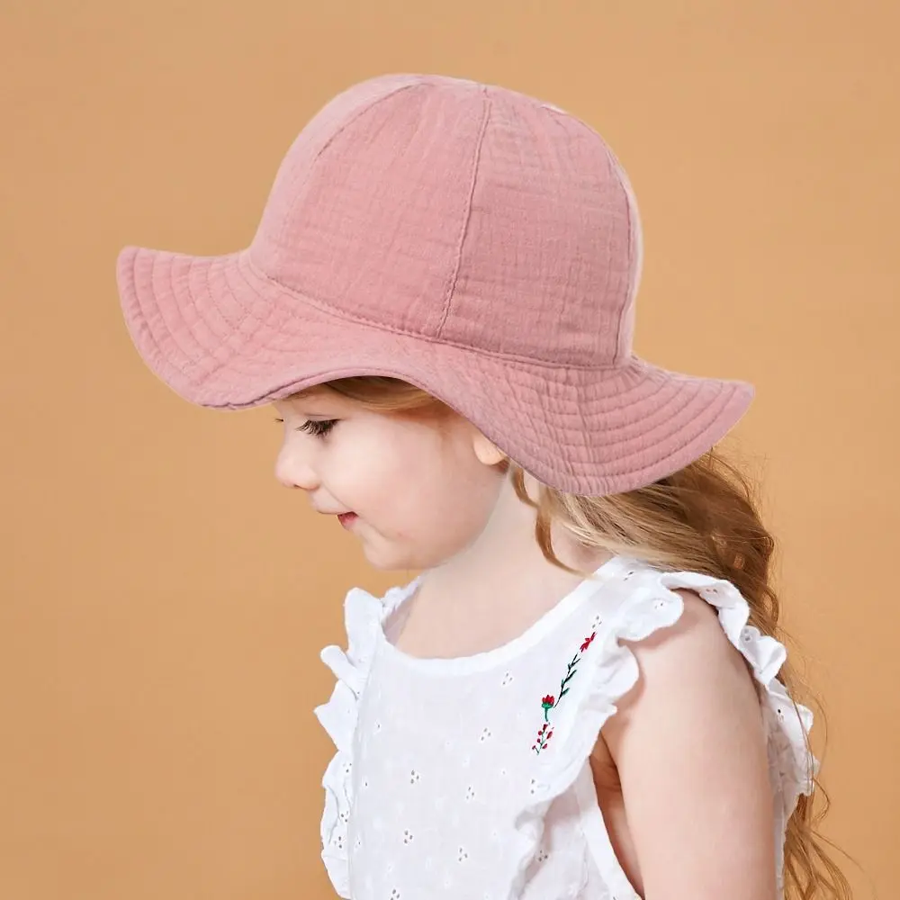 Boys Girls UV Protection Baby Kids Bucket Hat Sun Cap Beach Hat Panama Cap