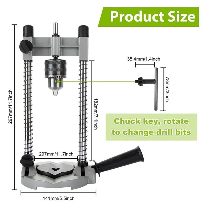 AAAN-Portable Drill Press Stand For Hand Drill Adjustable Multi-Angle Drill Guide Holder Holder For 1.5- 13Mm Bits
