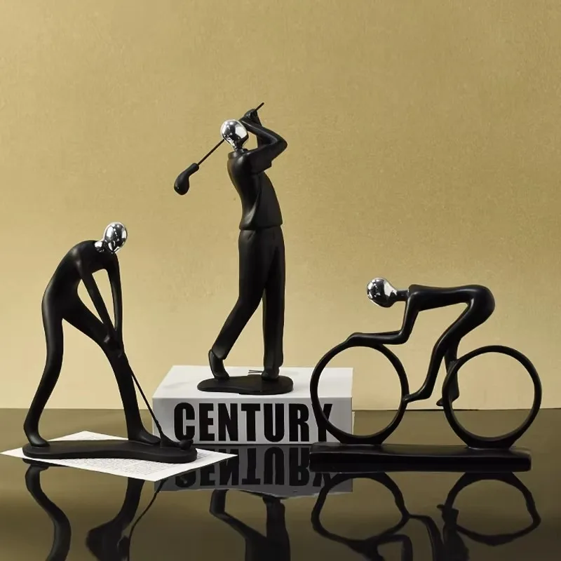 

Простой абстрактный набор фигурок черного певца - домашний декор для гостиной, прихожей, ТВ-шкафа и винной стойки