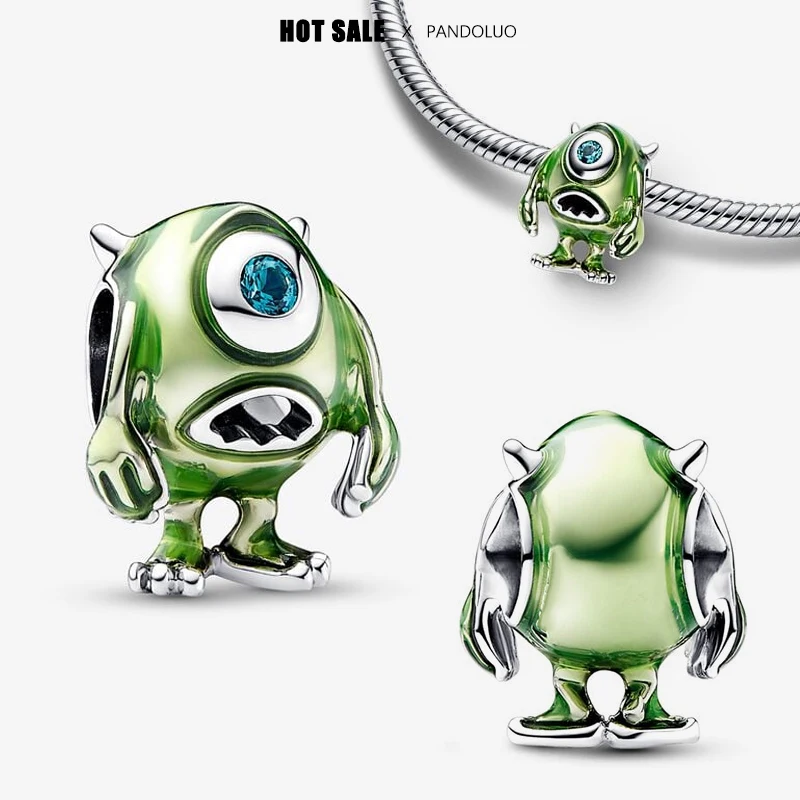 Disney Pixar Mike Wazowski Charm Beads Fits Pandora Original Bracelet Women 925 Silver Pendant Bead Jewelry 2023 Hot Sale Gift