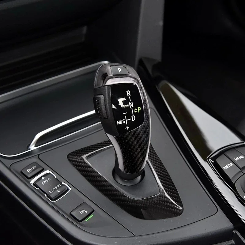 Car Gear Shift Knob Cover Trim Panel Frame ABS Carbon Fiber For BMW 1 2 3 4 Series F20 F21 F22 F23 F30 F31 F34 F35 F32 F33 F36