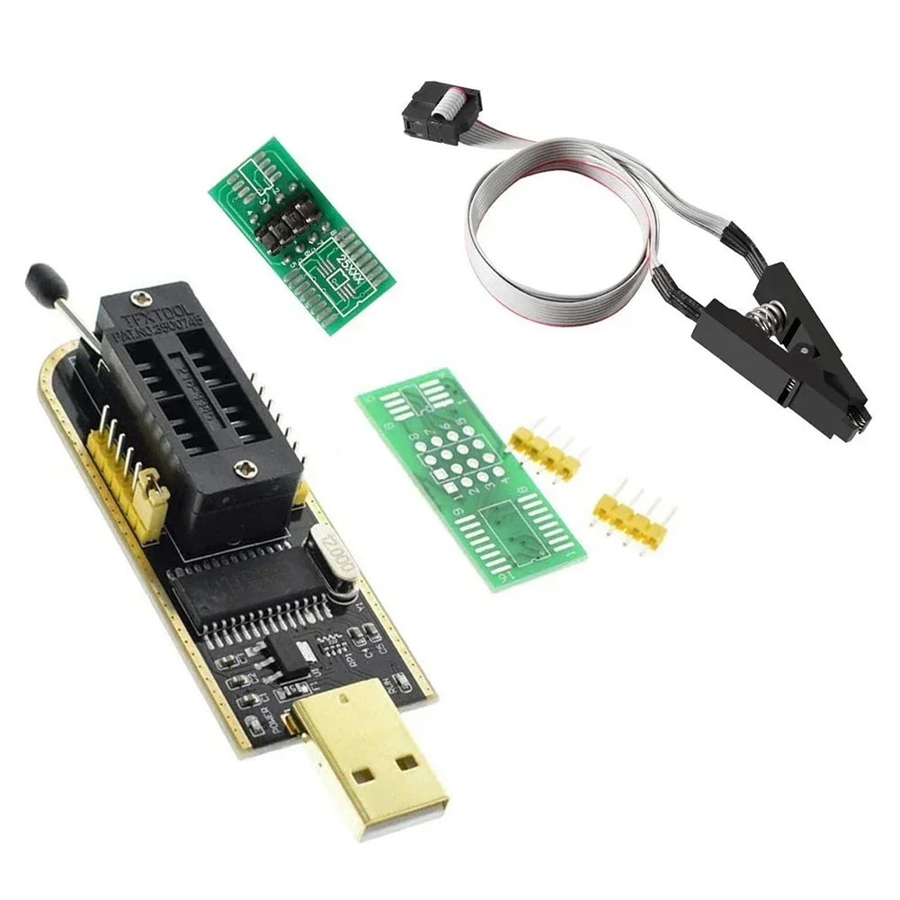 

Module USB Programmer Electronic Components 1 Set 24 25 SPI Flash Burner Chip CH341A Series For 8pin/16pin Chips