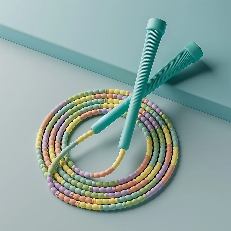 Rainbow Skipping Rope, Adjustable Length No-Knot Jump Rope, Universal for Beginners & Professional Training