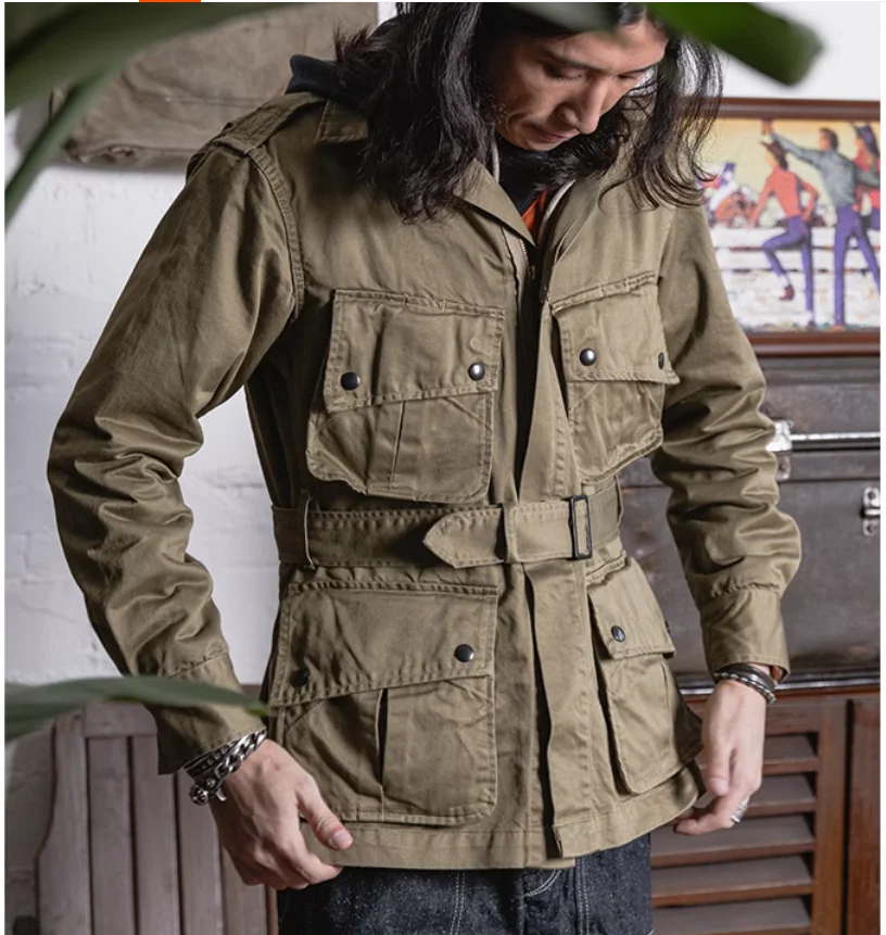 Autumn and winter paratrooper field jacket men's airborne division khaki twill cloth jacket