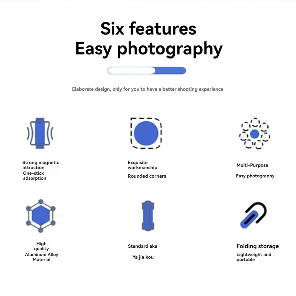 접이식 마그네틱 휴대폰 삼각대 스탠드, 셀카봉, 데스크탑 마그네틱 휴대폰 거치대, 비디오 사진, 브이로그, 라이브 스트리밍용