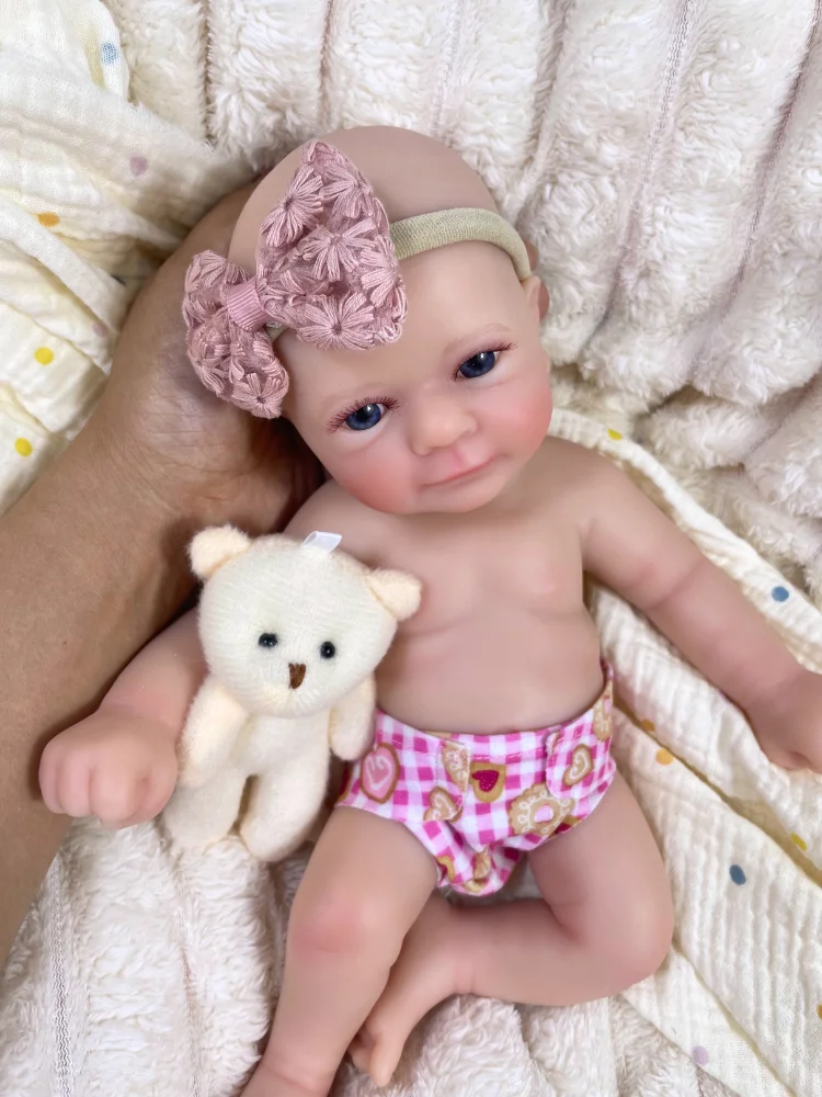 13-Zoll-Superweiche, solide Silikon-Reborn-Babypuppe Felicia Flexible elastische Silikonpuppe Mädchen Geburtstag Weihnachtsgeschenk