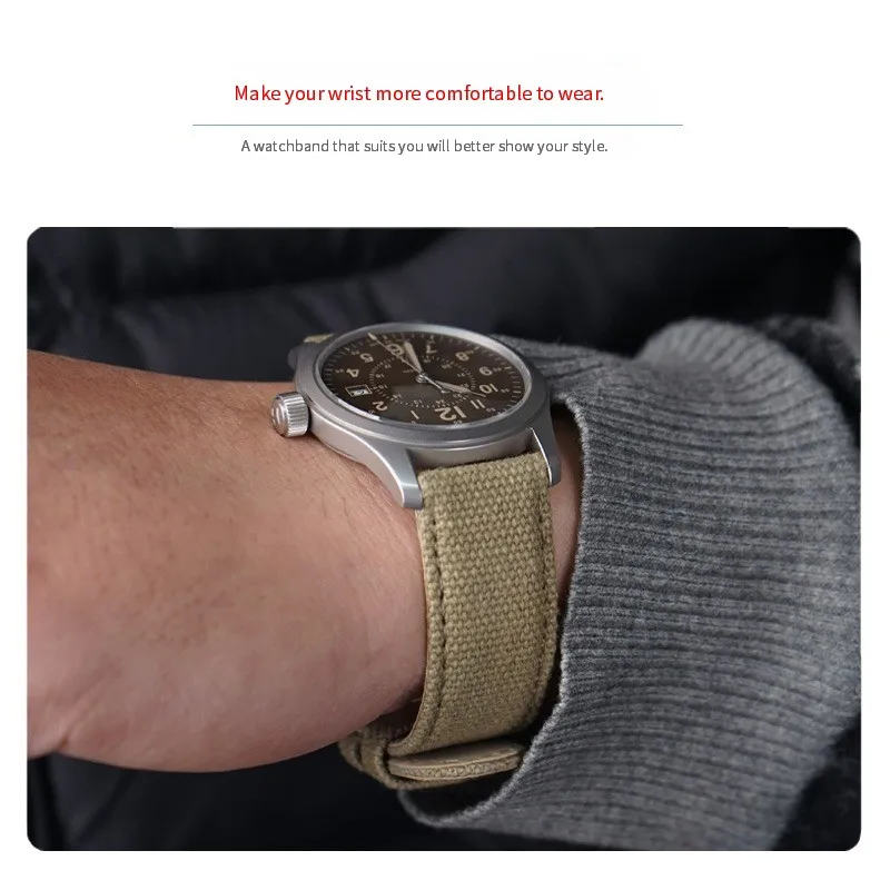 Sports Nylon Canvas Watchband for Hamilton Khaki Field Watch H70605993 H69439931 Series Watch Strap Bracelet 20mm 22mm Men