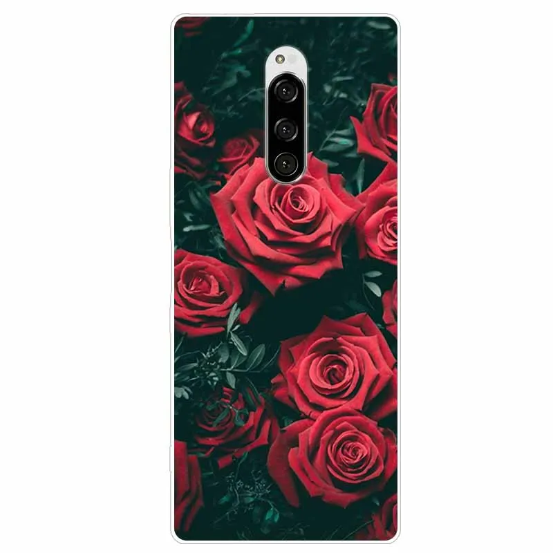 For Sony Xperia 1 Case 6.5'' Cute Fashion Clear Soft TPU Phone Cover For Sony SOV40 Back Cases Xperia1 J8110 Silicone Flower New