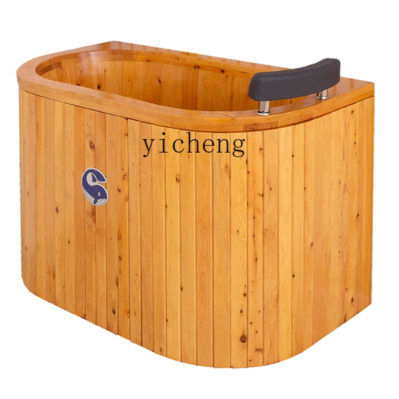 

Tqh Bath Barrel Adult Bath Bucket Household Bath Wooden Barrel Insulation Solid Wood Bathtub Wooden