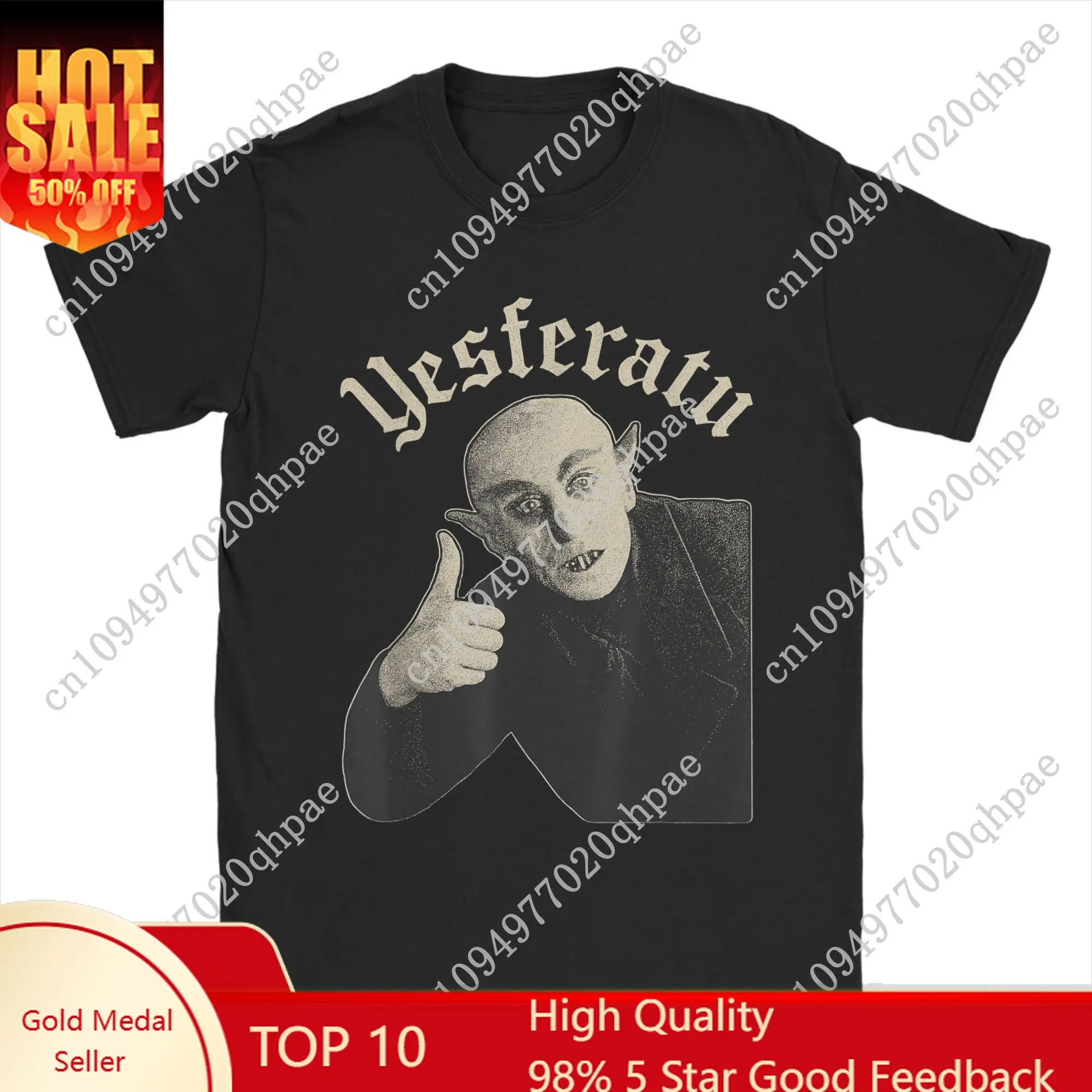 

Men Yesferatu Funny Nosferatu Vampire T Shirts Halloween Meme Cotton merch Funny Short Sleeve Round Neck Tees Graphic T-Shirts