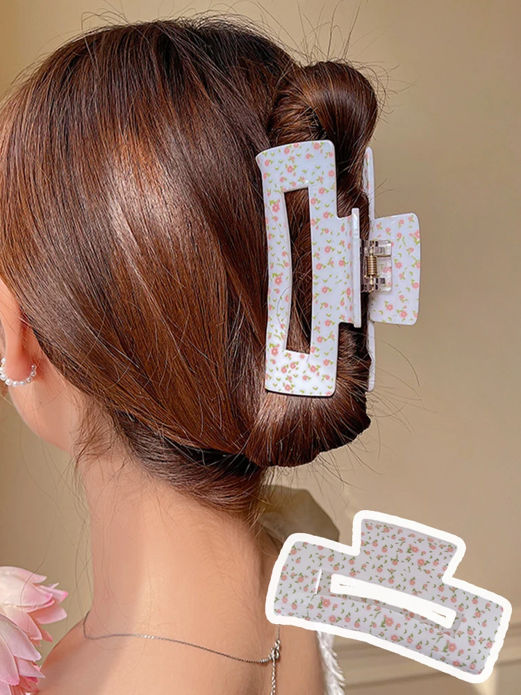 Floral Korean Niche Fresh Side Clip Flower Plate Hairpin Back Of The Head Ponytail Hair Clip Hair Accessories Headwear Female