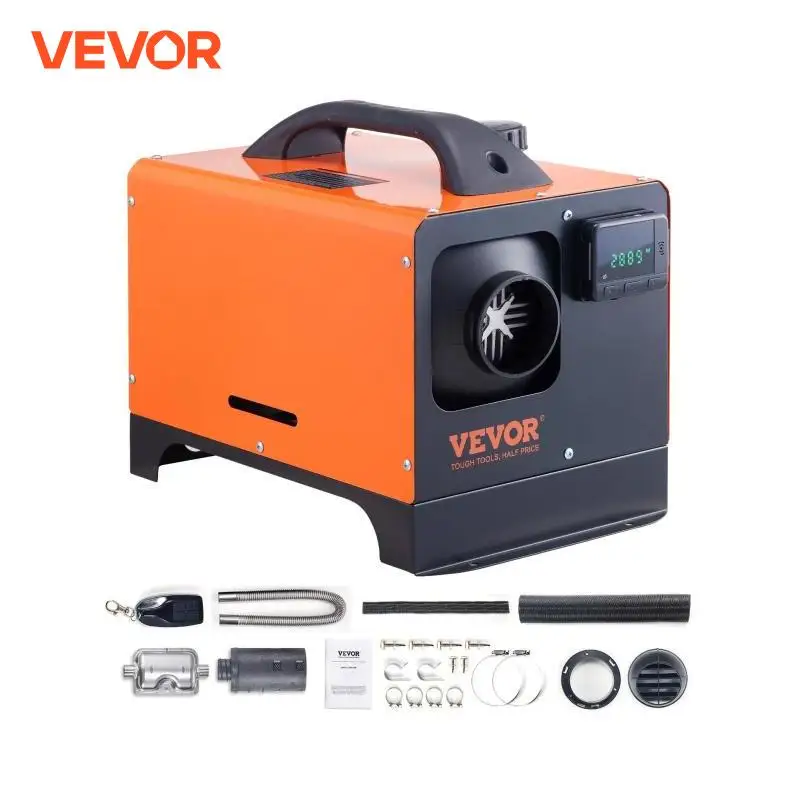 VEVOR Chauffage Diesel Tout-en-Un 12V 5kW 0,16-0,52L/h Contrôle LCD Télécommande