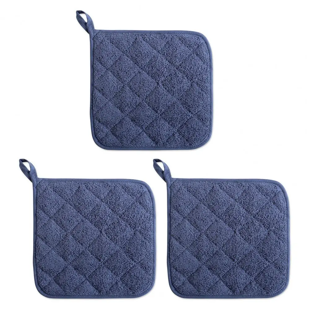 Washable Pot Holder 3pcs Heat-resistant Kitchen Pot Holders Set Reusable Oven Mitts Placemats Easy-to-clean Cup Mats for Cooking