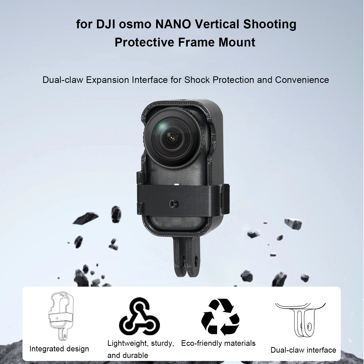 

For dji osmo nano Protective Frame Rabbit Cage Anti Drop Cover Adapter Base Bracket Accessories