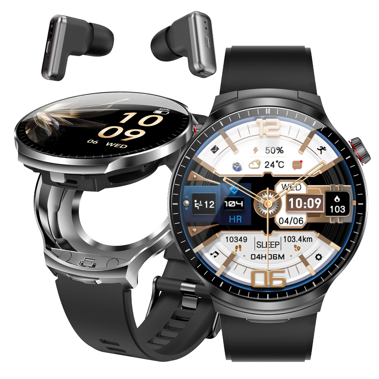 

Smart Watch with Earphone Men TWS 2 in 1 Wireless BT Call Headset Heart Rate Health Monitor Sport Music Earbuds Women Smartwatch