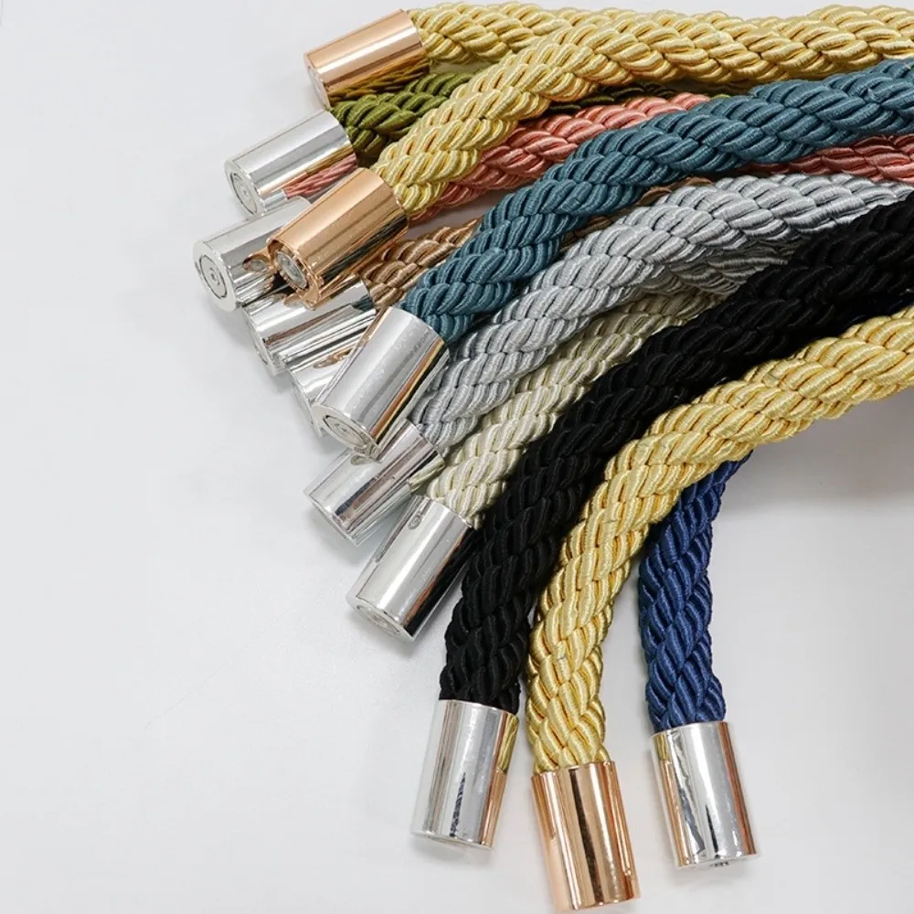 2Pcs Creative Braided Rope Curtain Tiebacks Strong Magnet Elegant Curtain Strap Non Perforated Boho Curtain Buckle Window