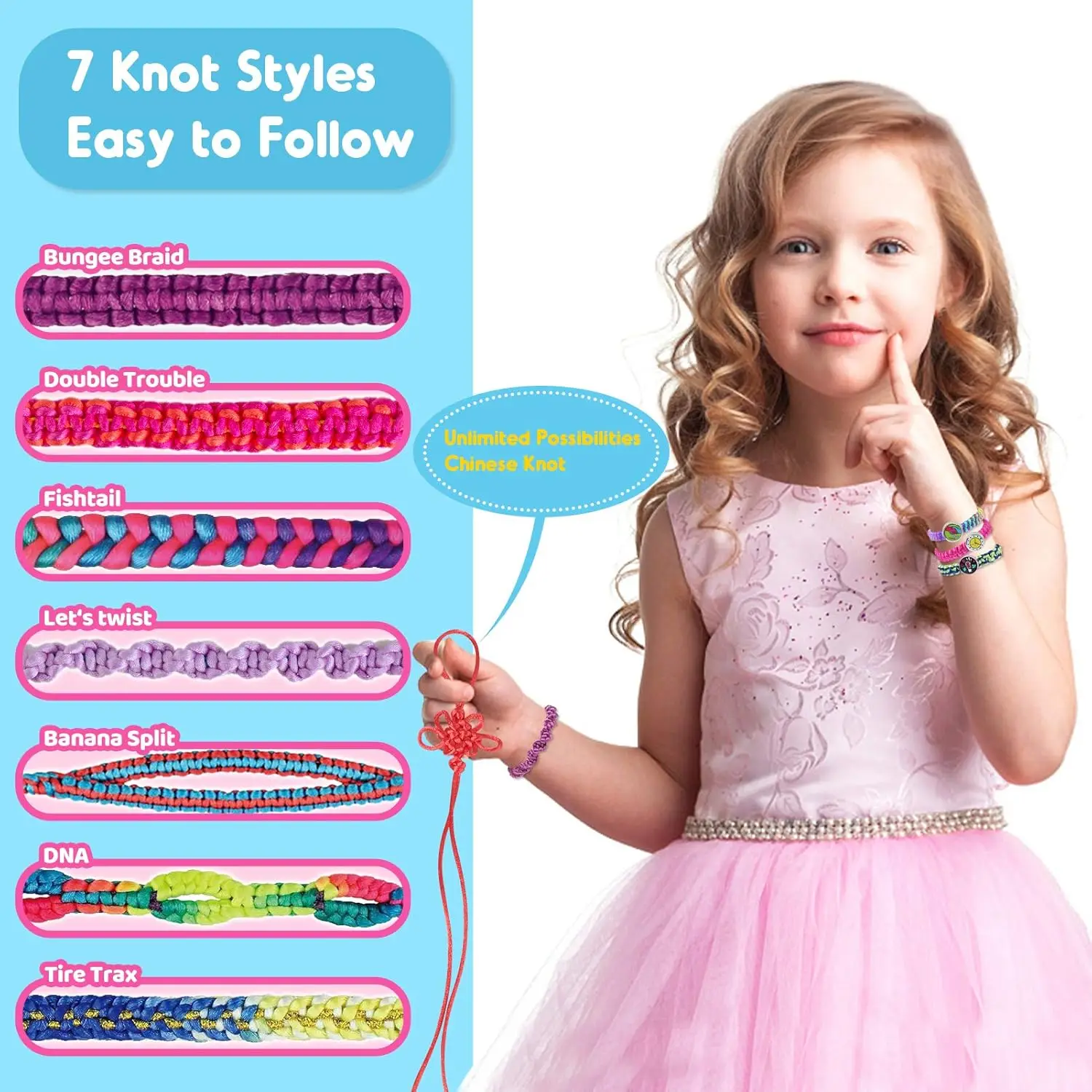 Friendship Bracelets Maker Making Kit, Arts and Crafts for Kids Ages 8-12, Best Birthday Gifts for Teen Girls  Loom Bands