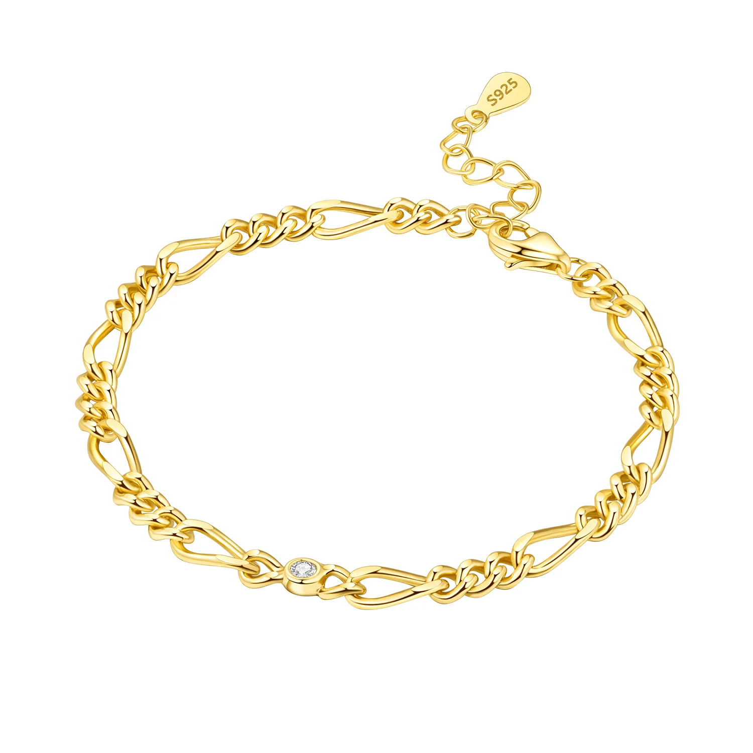 CYCUFF S925 Sterling Silber 18k Gold Mutter-Kind-Armband Kettenglieder Damenarmband Schmuck Party Trendige Jubiläumsgeschenke