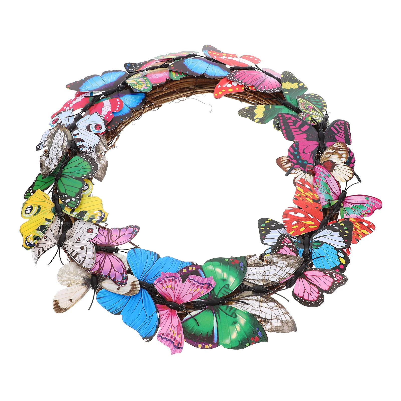 

Butterfly Wreath Butterflies for Crafts Simulation Spring Decorations Home Outdoor Wreaths Front Delicate Party Rattan