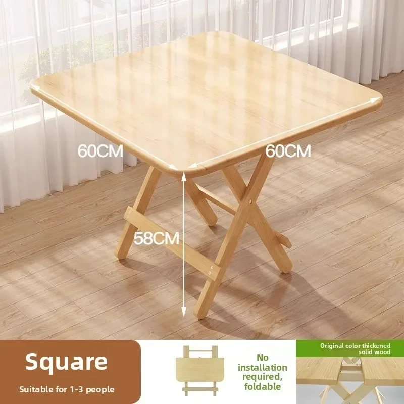 Solid Wood Rectangular Folding Dining Table Space Saving for Four Perfect for Small Apartments Kitchens And Home Dinings