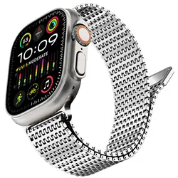 Magnetic Stainless Steel strap for Apple Watch band 45mm 44mm 49mm 42mm Metal belt Bracelet iWatch series 9 8 7 6 3 5 se Ultra 2