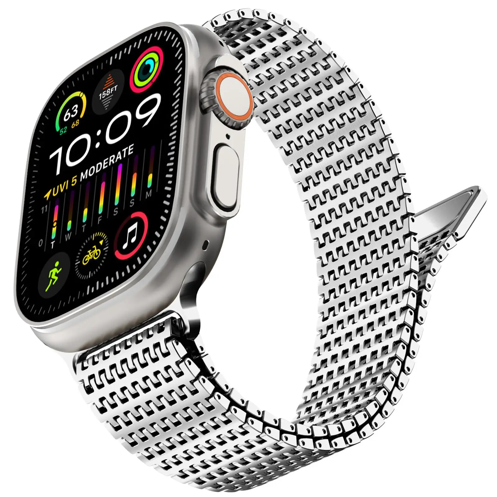Magnetyczny pasek ze stali nierdzewnej do paska Apple Watch 45 mm 44 mm 49 mm 42 mm Metalowa bransoletka z paskiem iWatch series 9 8 7 6 3 5 se Ultra 2