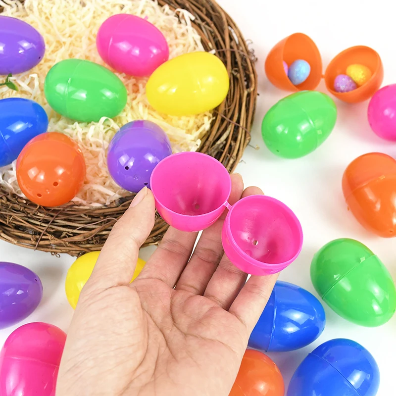 20/40Pcs Colorful Easter Eggs Filled Surprise Egg Kids Faovrs Squeezing Stress Relief Toys For Easter Hunts Birthday Party Decor