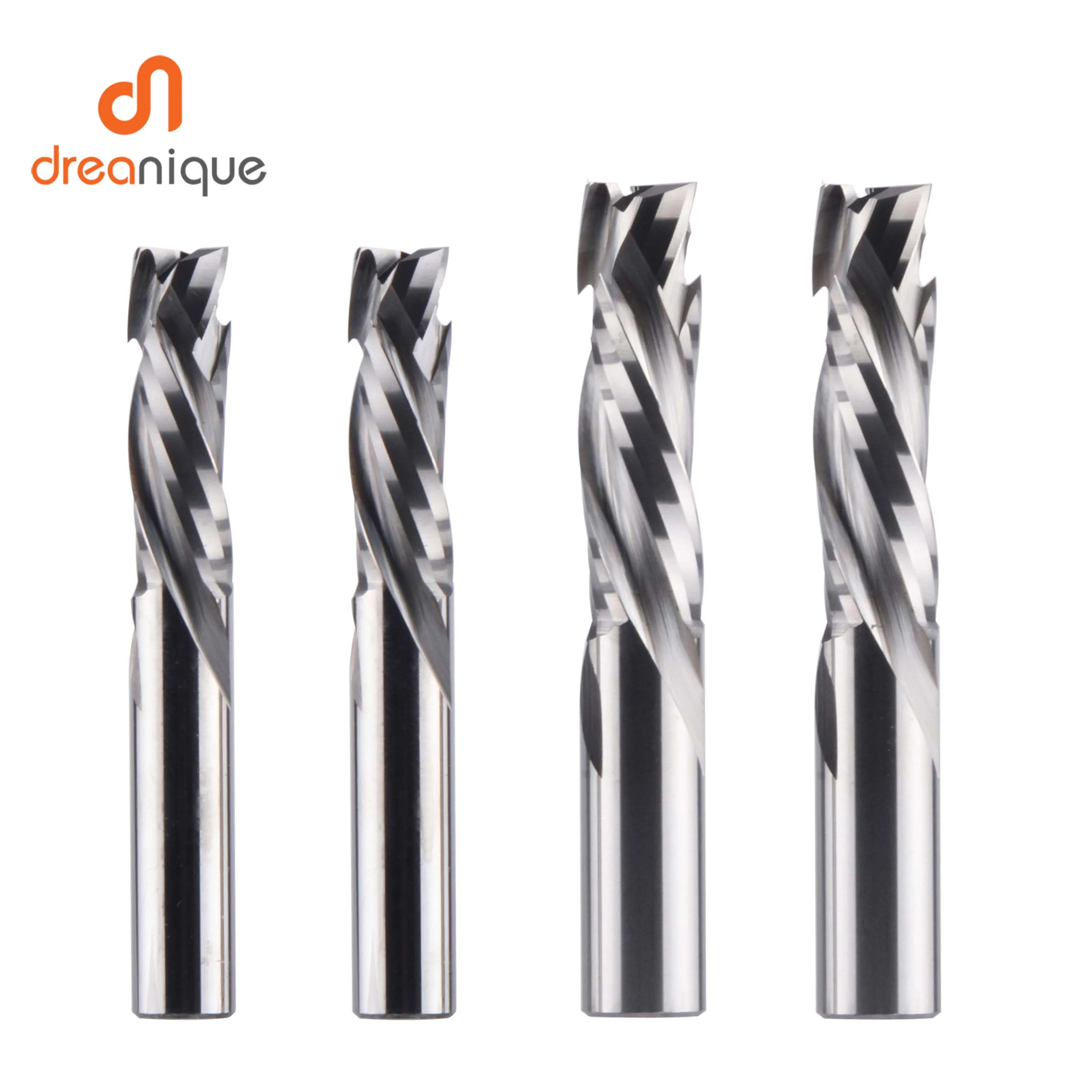 Dreanique Compressão Fresa Carpintaria para Baixo Corte Flautas Espiral Cnc Ferramenta Carboneto Fresa Roteador Bits