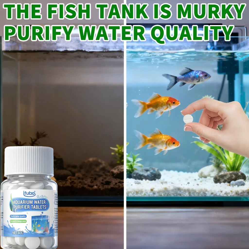 IFUBO Aquarium Water Purification Tablets Algae Control & Water Clarifier Fast-Acting Safe Fish-Safe No Odor