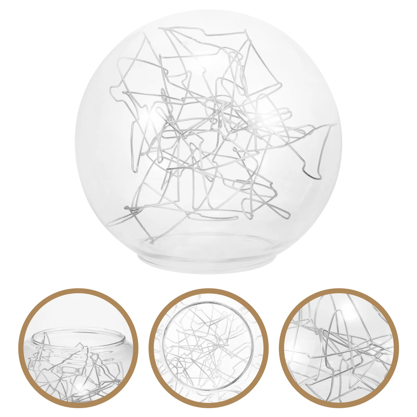 

Globe Lampshade Transparent Wire Design Ball Glass Lamp Shade Replacement Pendant Lamp Decorative Light Fixture