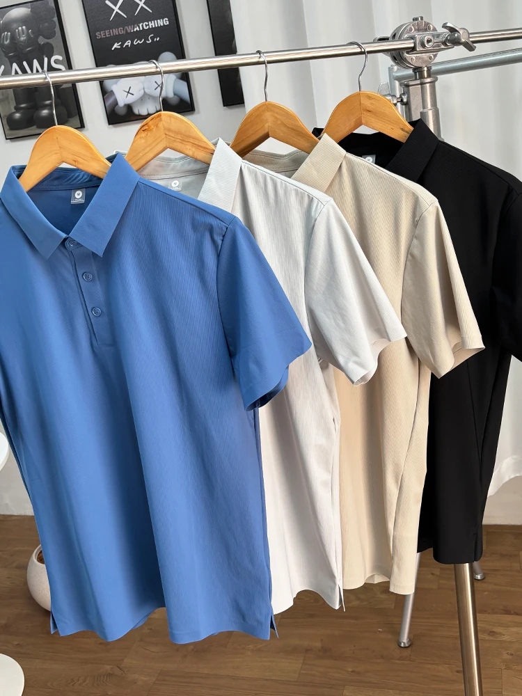 Men's Summer  Shirt Short Sleeve Flip Collar Breathable Quick Dry Sweat Absorbent Fashion Urban Style Standard Fit Pure C...