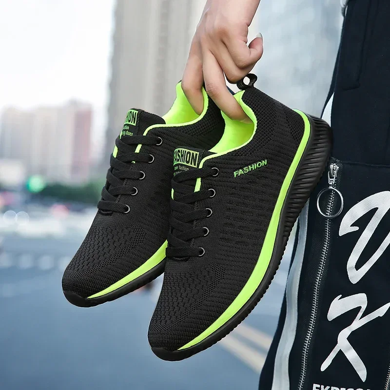 Men's Sneakers Black Casual Comfortable Knitted Sports Shoes Breathable Comfortable Running Fitness Shoes Mens Sports Shoes