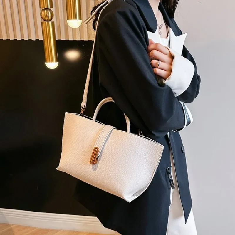 2026 New High Quality Solid Color PU Women\'s Shoulder Bag Hot Selling Large Capacity Casual Commuting Crossbody Bagсумка женская