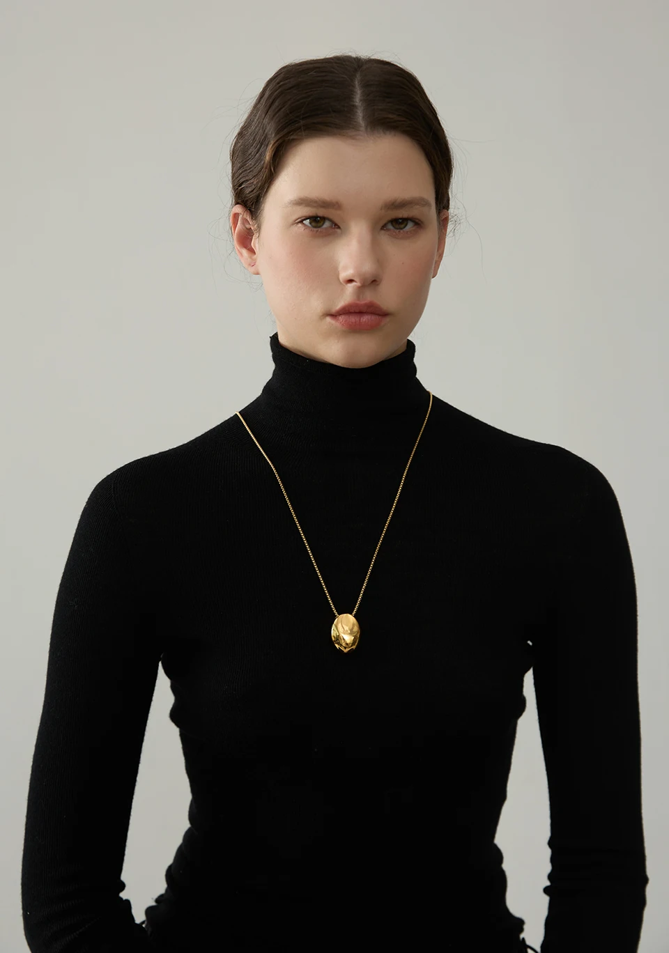 Yhpup 70 cm minimalistische lange Unisex-Pullover-Kette, Schmuck, 316l-Edelstahl, ovaler Anhänger, Halskette für Männer und Frauen, wasserdicht – Detail 3