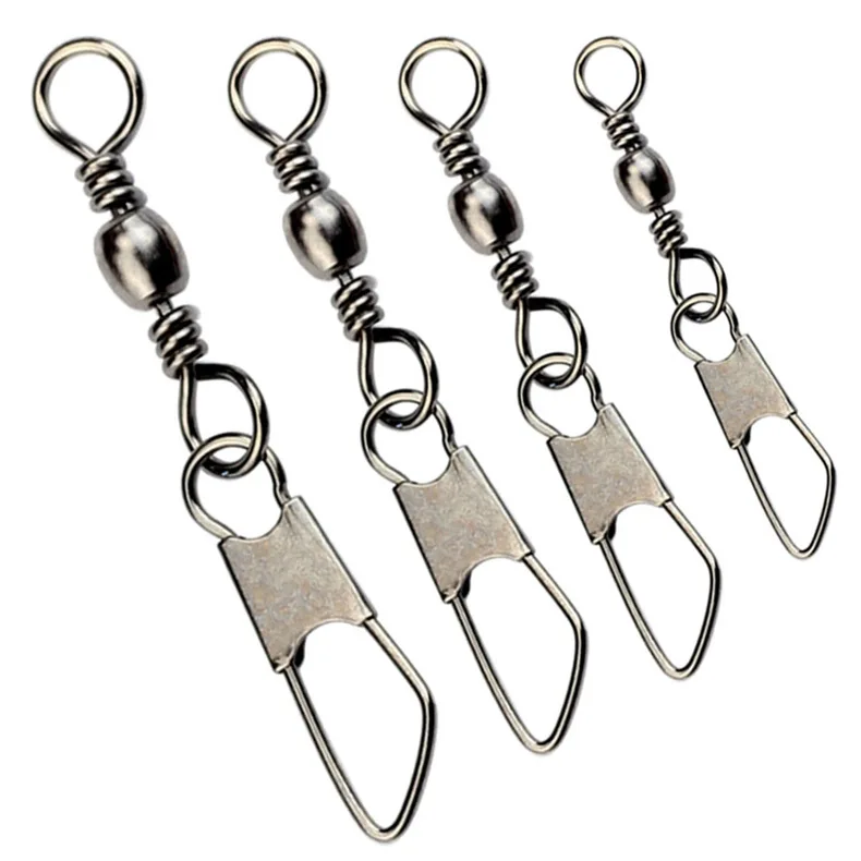 12 Größe 50 teile/paket Wirbel Angeln Stecker Pin Lager Rollwirbel Snap Fastlock Clips Angelhaken Angelgerät Zubehör – Detail 1