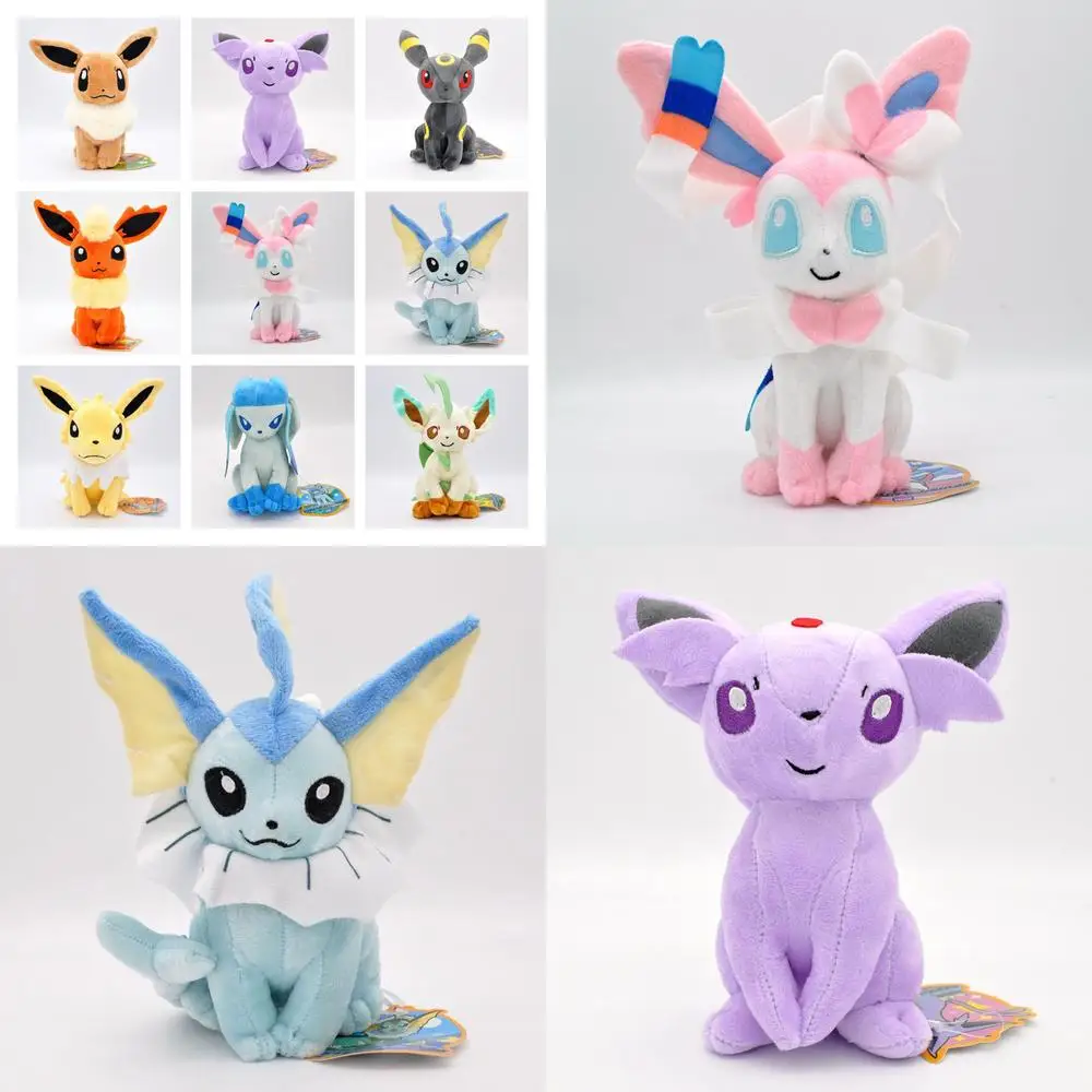 

Kawaii Plush Toy 22cm Sitting Eevee Ibui Cute Stuffed Doll for Kids Birthday Gift Soft Animal Pillow Mini Figure 9 Styles