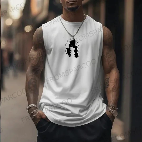 เสื้อกล้ามดราก้อนบอล โกคู ฟิตเนส สำหรับทุกเพศ ผ้าฝ้าย แขนกุด ใส่เล่นกีฬา วิ่ง บาสเก็ตบอล ทรงหลวม ไซส์ใหญ่ เสื้อกีฬาลำลอง