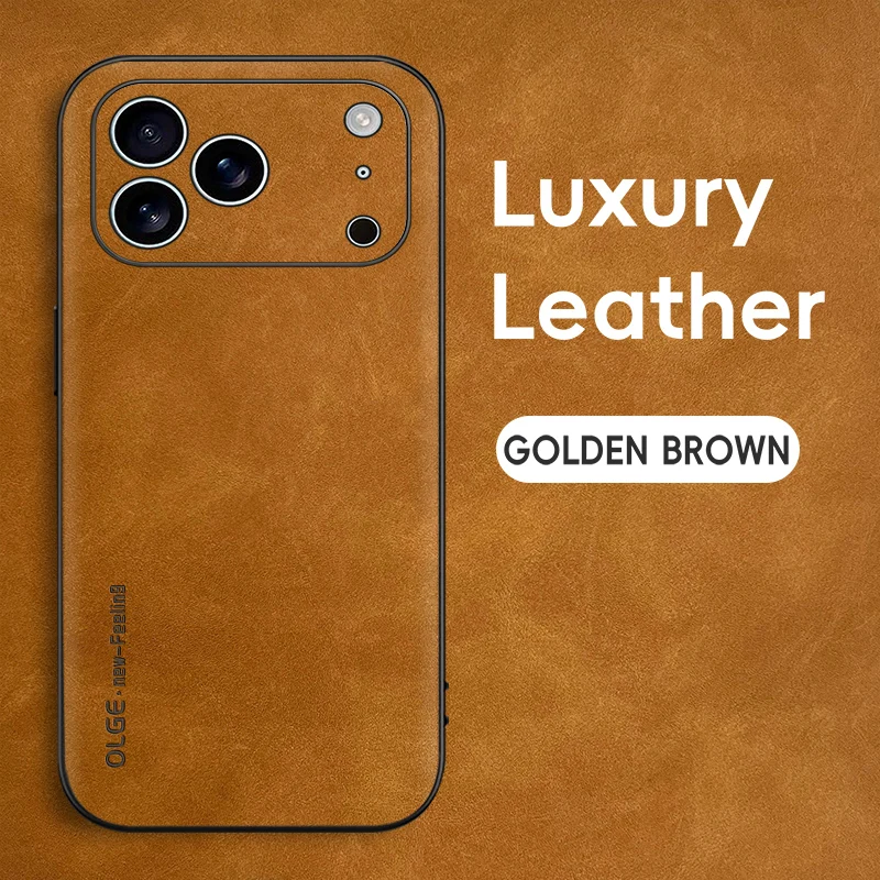 Retro Business PU Leder Schlanke Telefon Fall Für IPhone 17 Pro Max Air 16 15 14 13 12 Plus Kamera volle-pack Anti-Drop Schützen Abdeckung